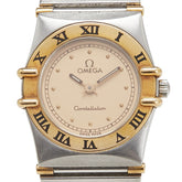 オメガ コンステレーション 腕時計 クオーツ ゴールド文字盤 ステンレススチール メッキ レディース OMEGA 【中古】